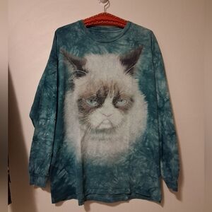 The Mountain Grumpy Cat Tie-Dye Long Sleeve Shirt XL